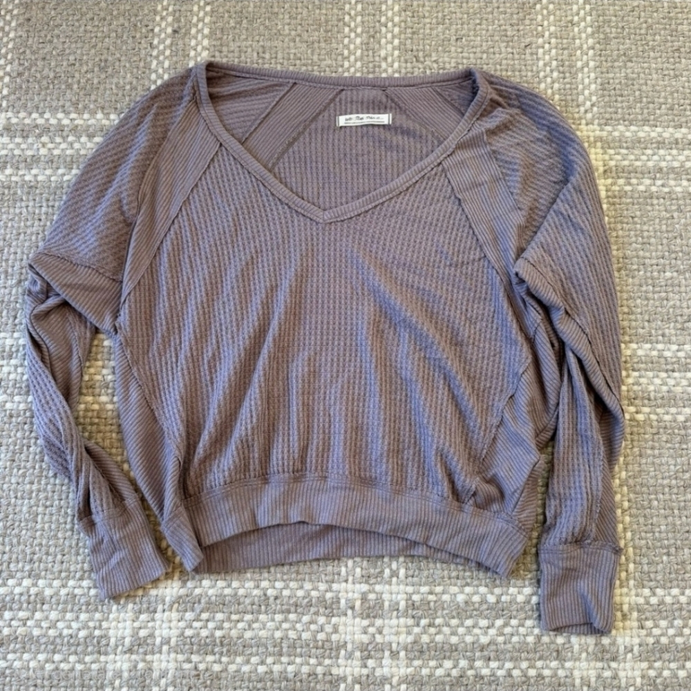 Free People Dusty Purple Knit Top Sz S